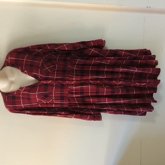 TORRID Red & Black Plaid Mini Challis Shirt Dress - Picture 6 of 16